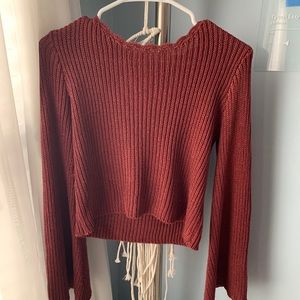 Maroon bell sleeve sweater